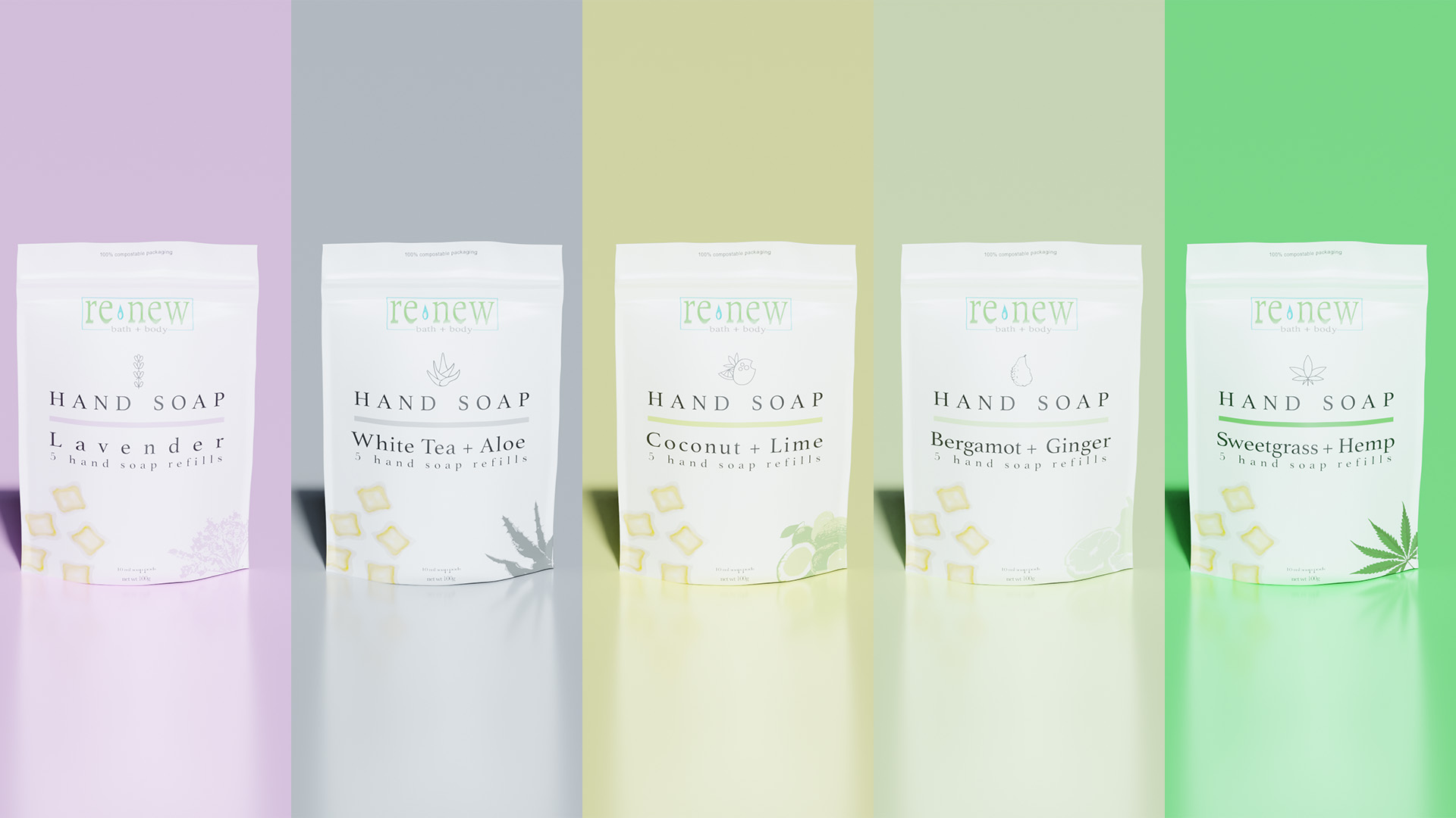 Hand Soap Variety Advertisement - Created in Blender, Labels by Eugene Moorehouse